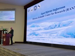 Ágúst Hjörtur Ingþórsson´giving a speech